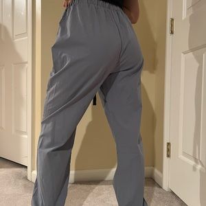 M Blue gray high rise baggy pants with built in black belt